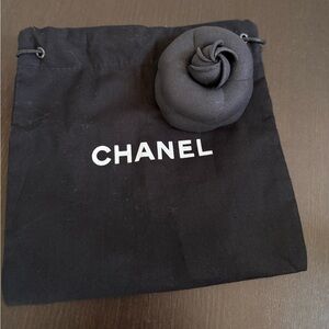 Chanel Black Camilla Flower Brooch